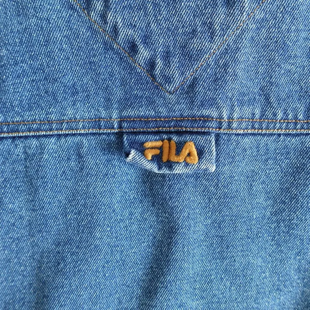 Vintage Fila Denim Vest 90s Y2K Men XXL jean jacket biker cowboy spring summer